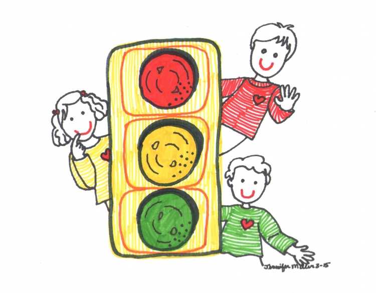 Светофор раскраска для малышей