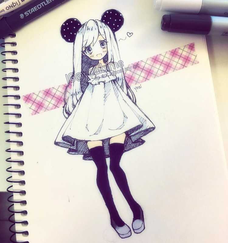 Наброски аниме в полный рост