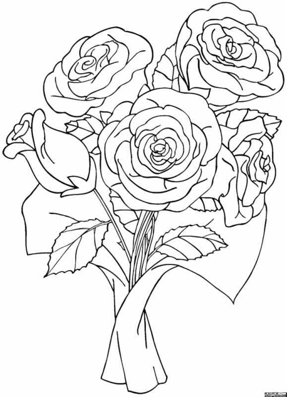 Раскраска букет роз