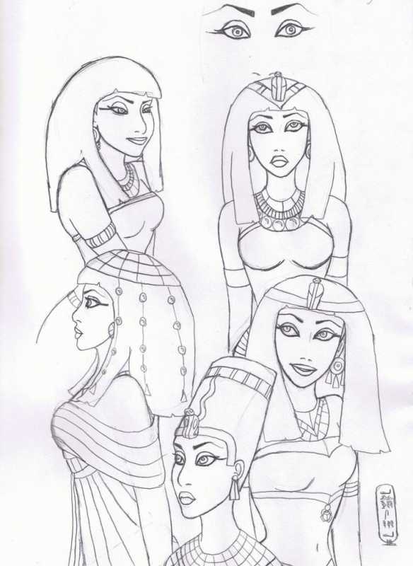 Раскраска Египетская принцесса