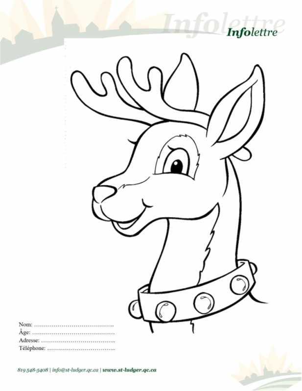 Олень раскраска