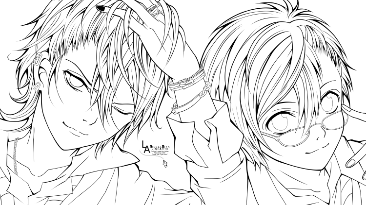 Лайн арты парней
