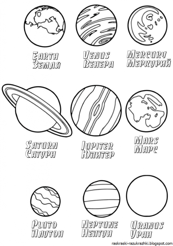 Планеты солнечной системы раскраска