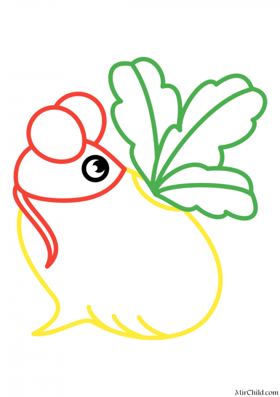 Раскраска к сказке вершки и корешки для детей