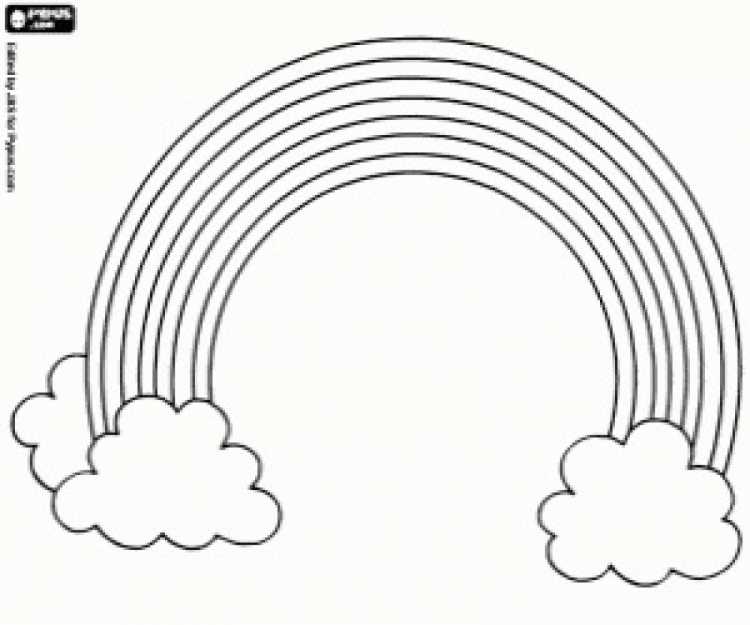 Шаблон радуги для раскрашивания