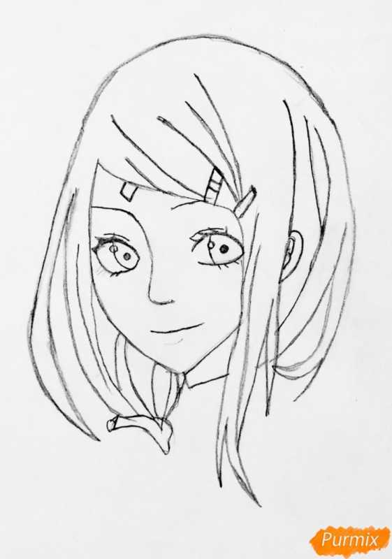 Сакура из Наруто карандашом