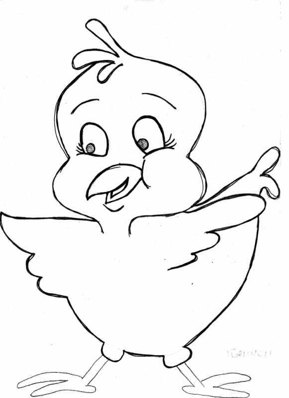 Цыпленок раскраска для детей