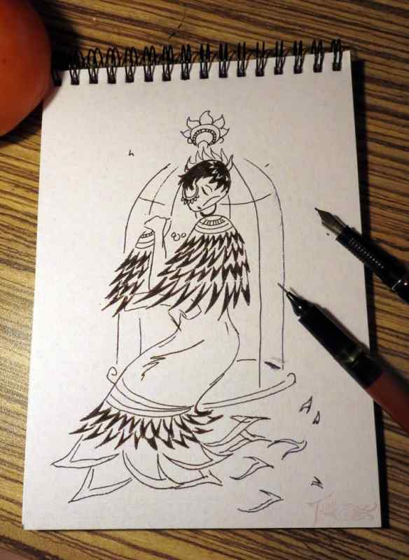 Рисунки синей ручкой легкие