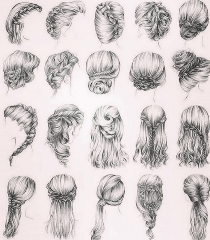 Причёски рисунки карандашом