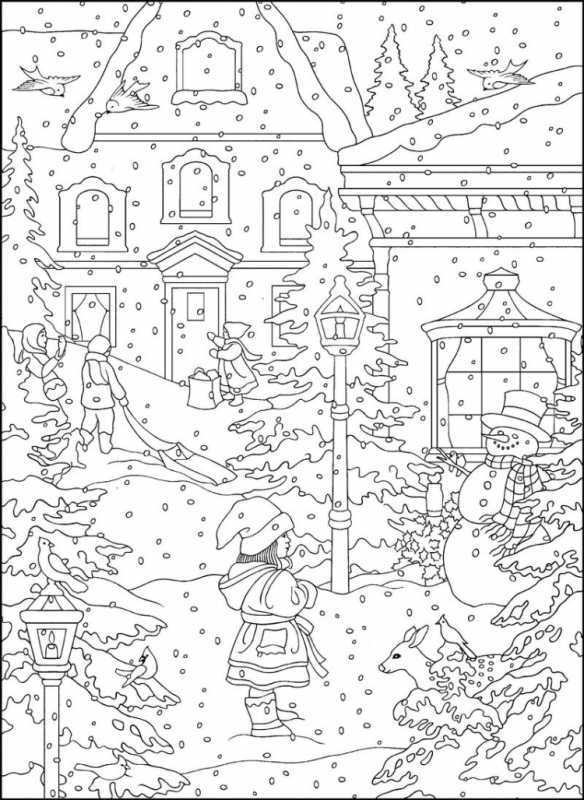 Пейзаж раскраска для детей