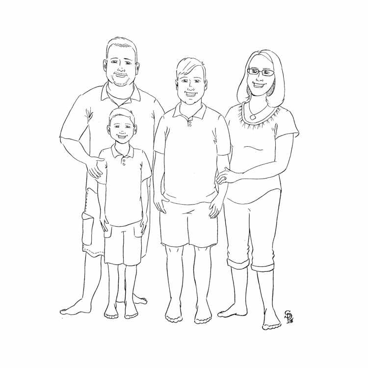 Рисунок моя семья карандашом