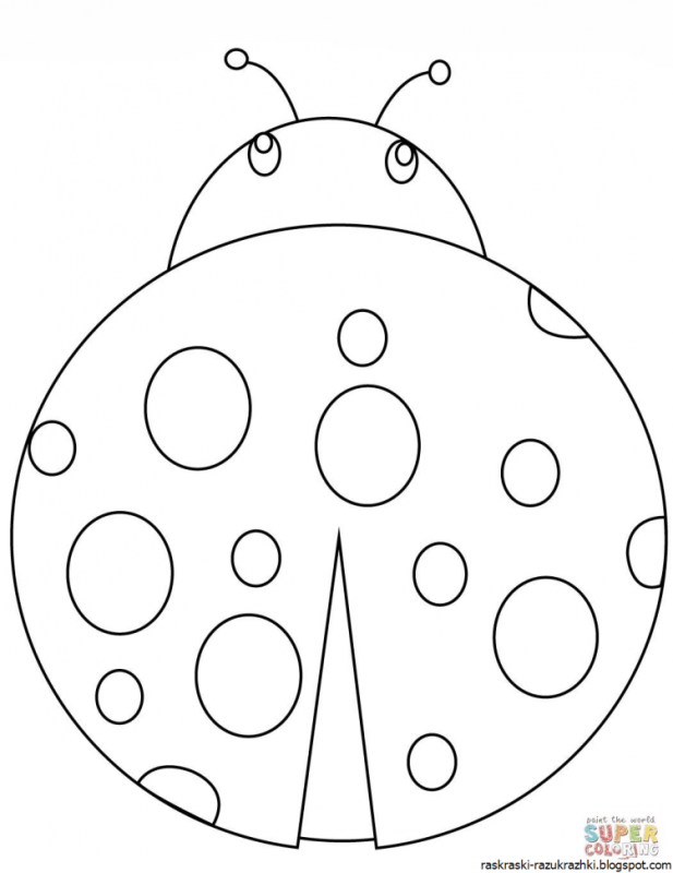 Раскраска для девочек 4 года Божья коровка
