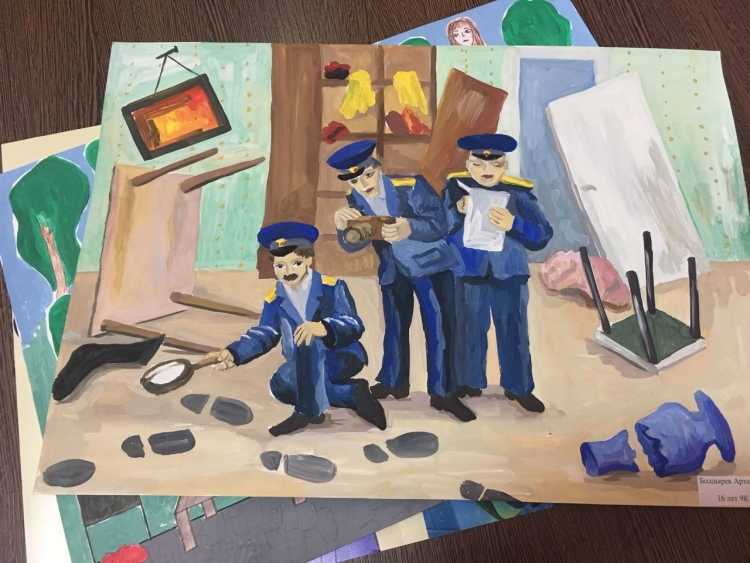 Детские рисунки на тему полицейский