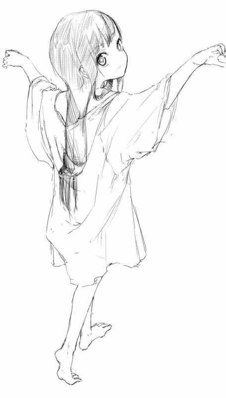Раскраски аниме девушек в полный рост