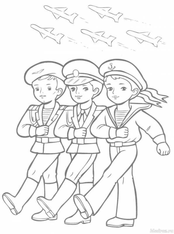 Раскраска 23 февраля для детей