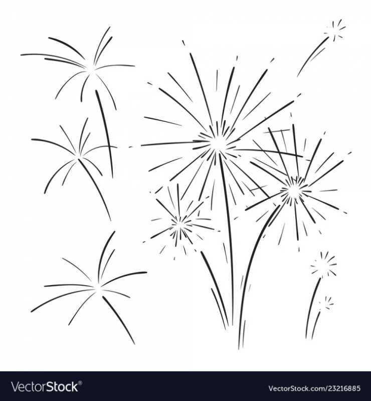 Фейерверк рисунок карандашом