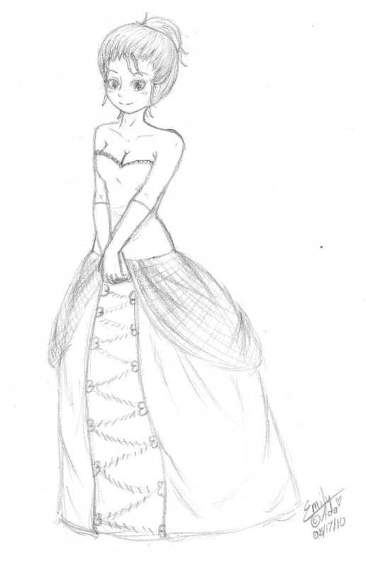 Аниме девушки в платьях карандашом