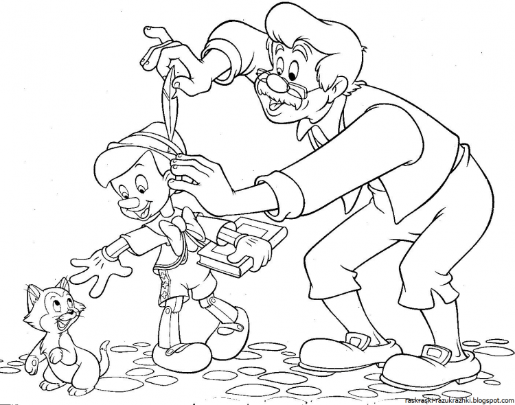Дуремар Буратино раскраска
