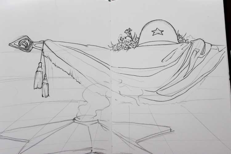Вечный огонь рисунок карандашом