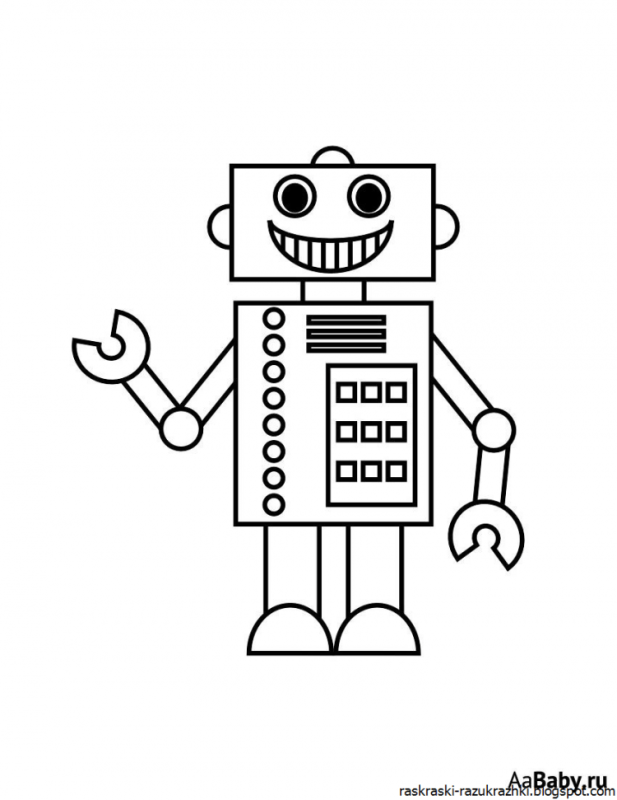 Робот раскраска для малышей