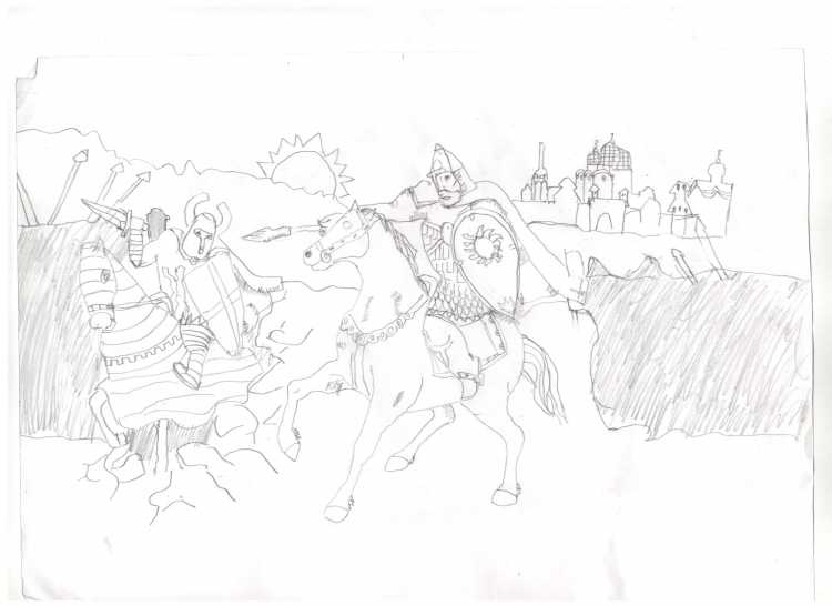 Александр Невский Ледовое побоище раскраска