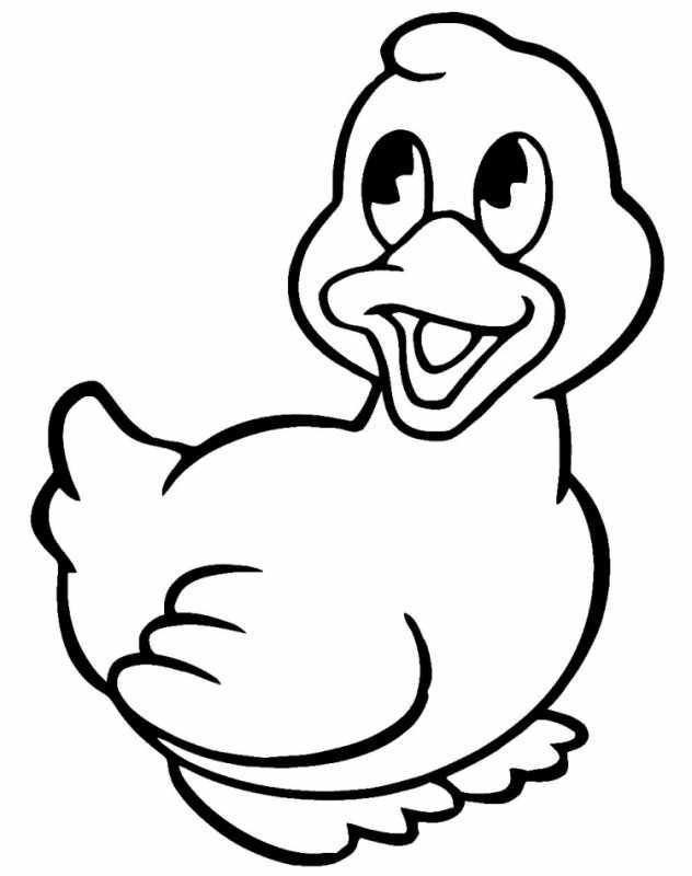 Утка раскраска