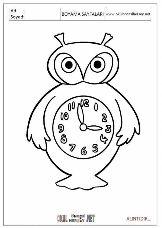 Будильник раскраска