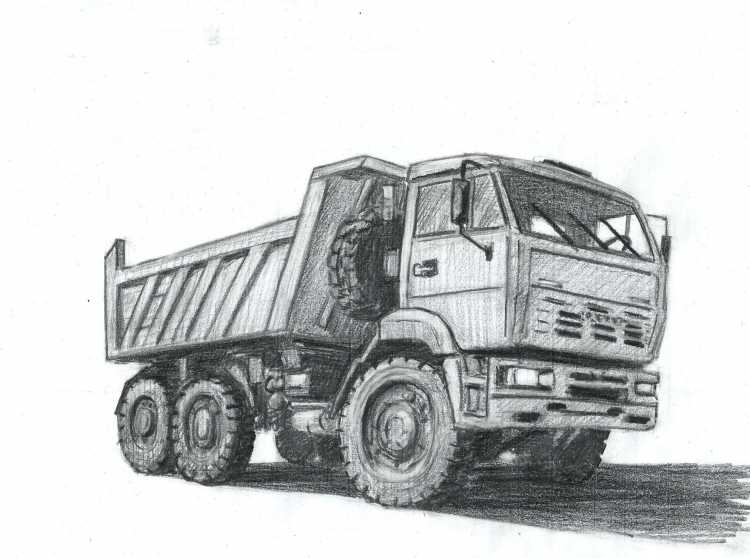 Нарисовать КАМАЗ 5511