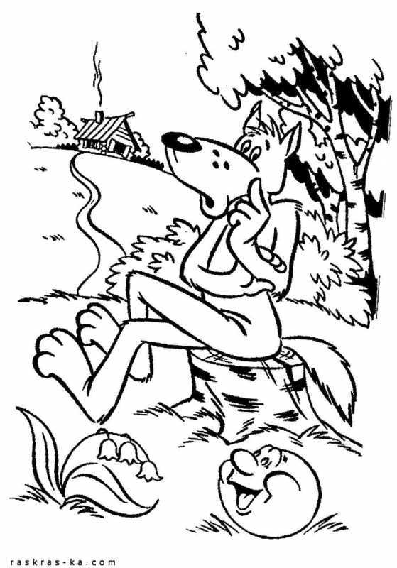 Колобок раскраска для детей