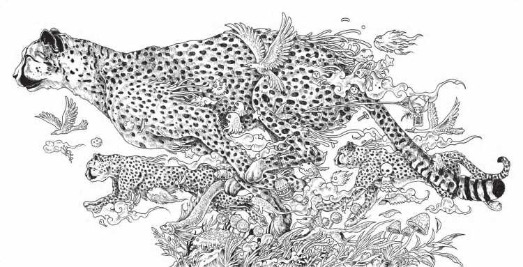 Трафарет леопарда для рисования