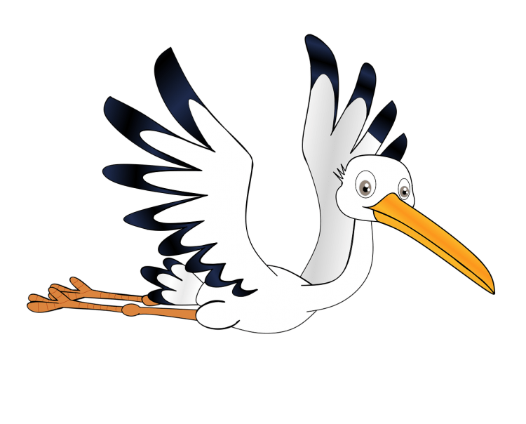 Аист мультяшный