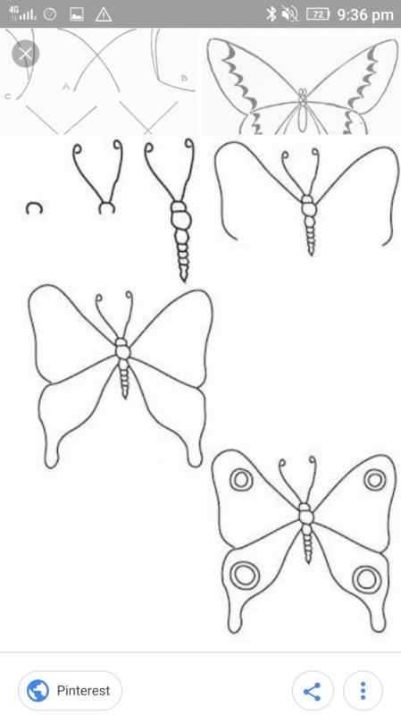 Поэтапное рисование бабочки