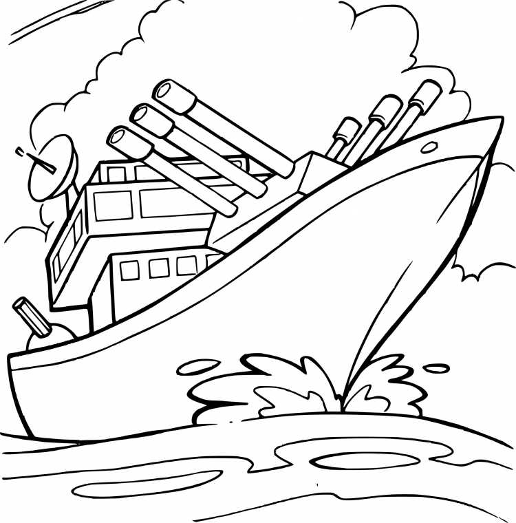 Пиратский корабль раскраска