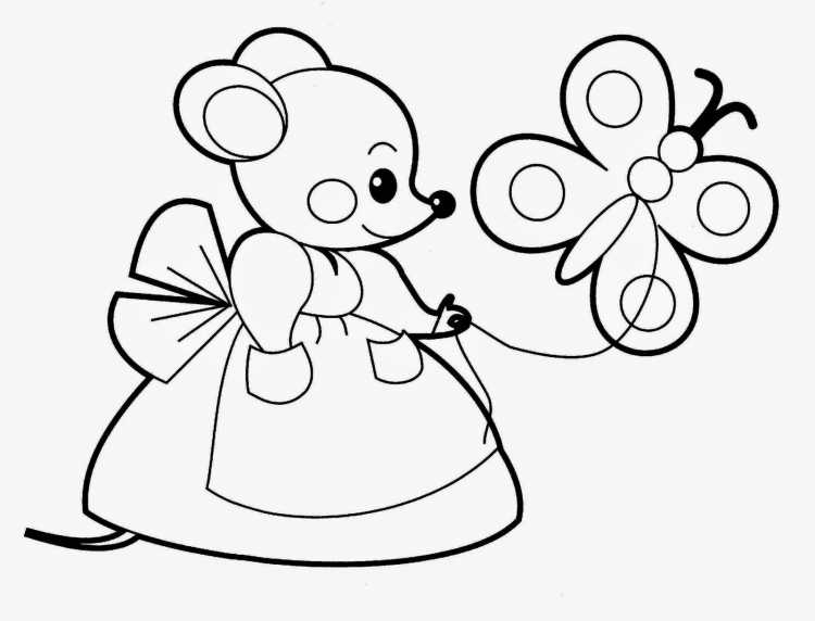 Раскраска мышка Новогодняя