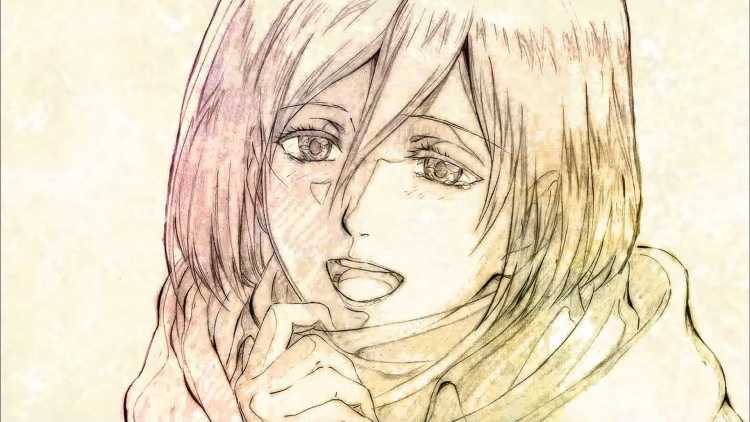 Атака титанов Микаса для срисовки