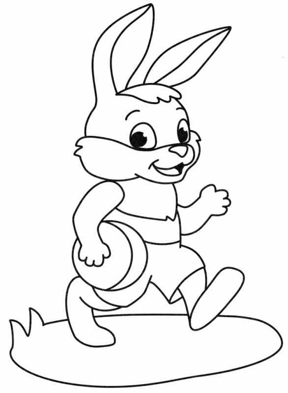 Пасхальный зайчик раскраска