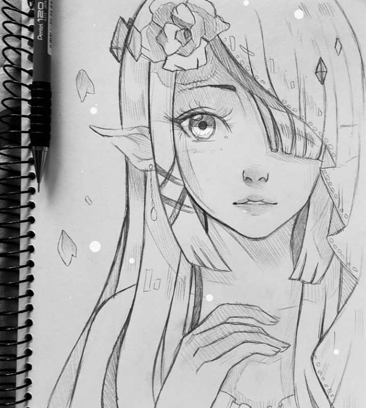 Сакура Хоруно чёрно белая