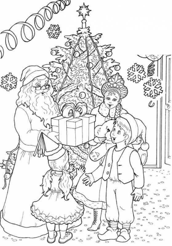 Новогодние персонажи раскраска
