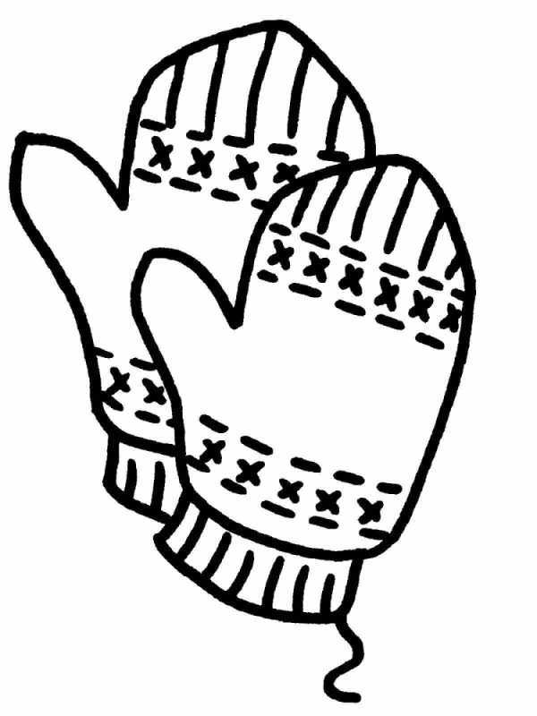 Варежки раскраска для детей