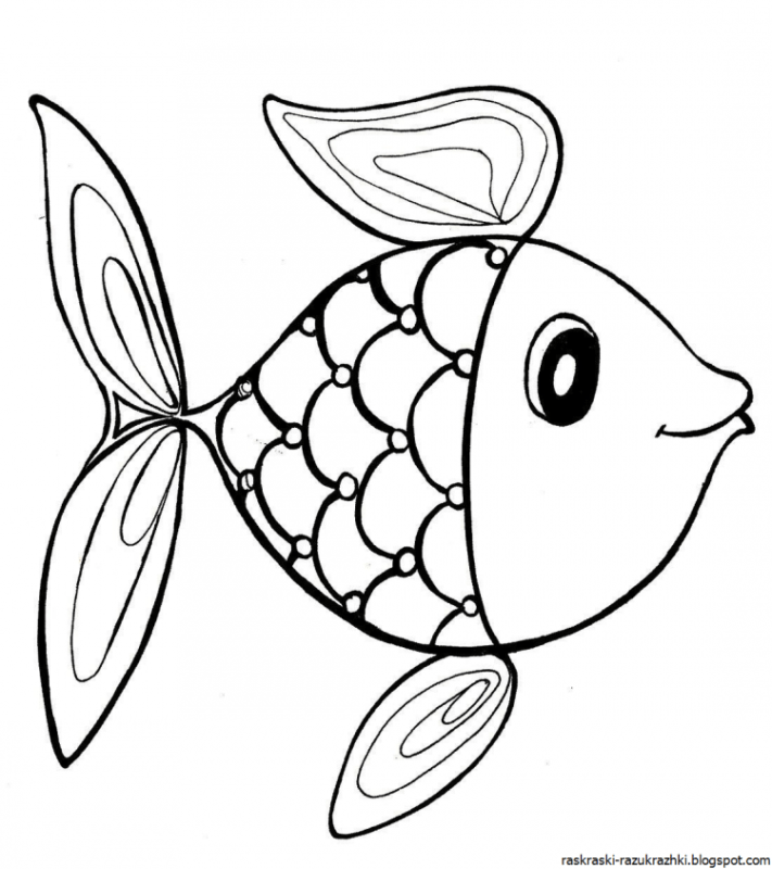 Рыба раскраска