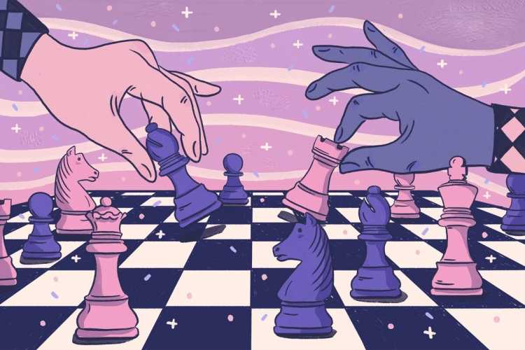 Шахматный фон нарисованный