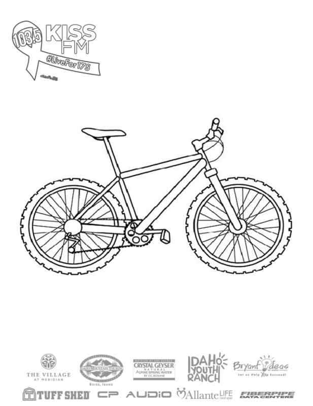 Велосипед на прозрачном фоне для раскрашивания