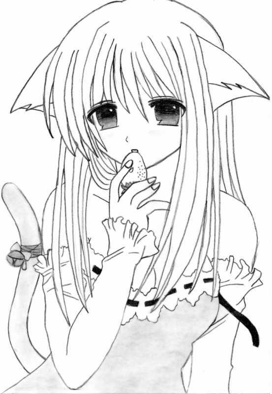 Раскраски аниме девушек