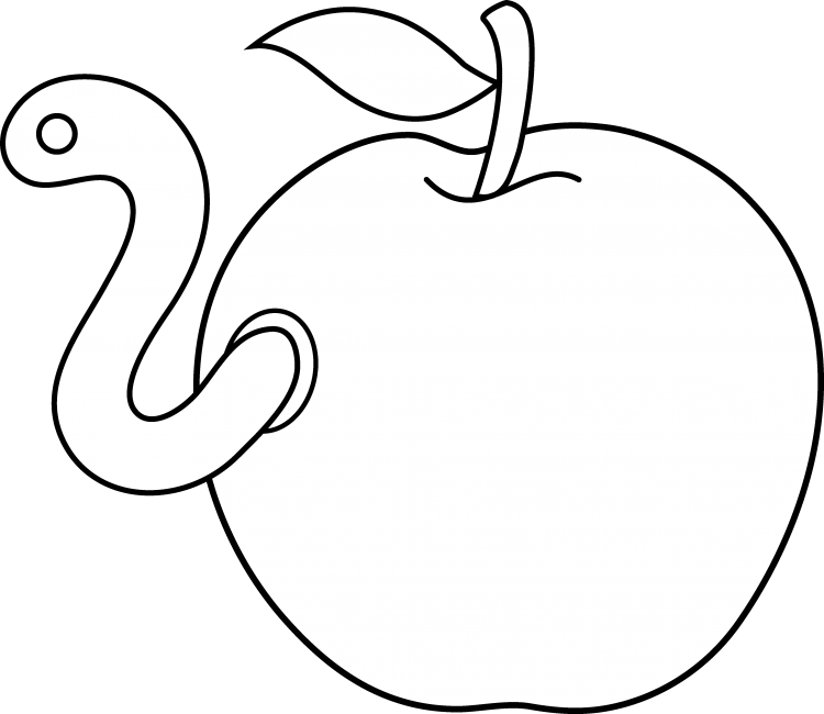 Контур яблока для раскрашивания