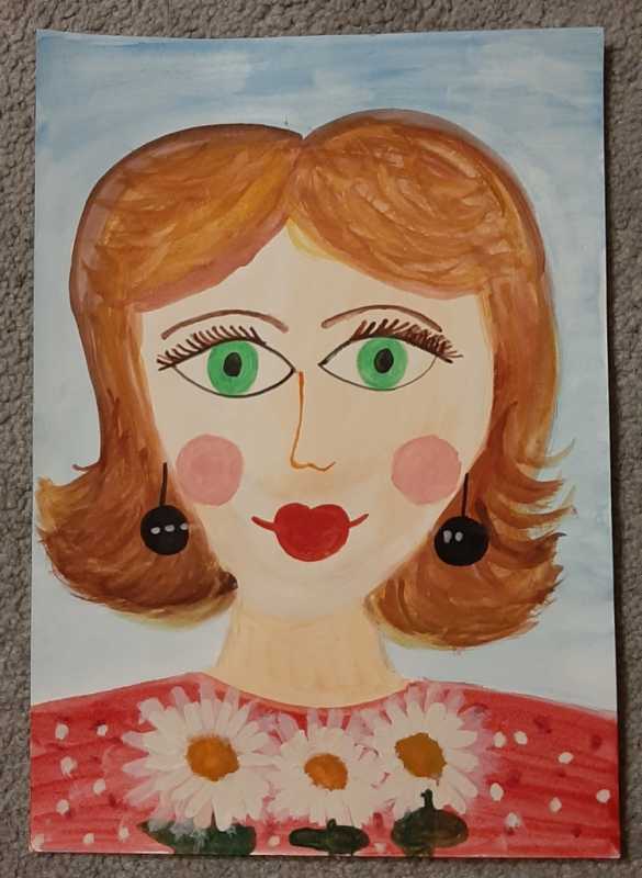 Рисунок мамы красками