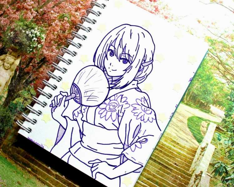 Рисунки в скетчбук лёгкие аниме