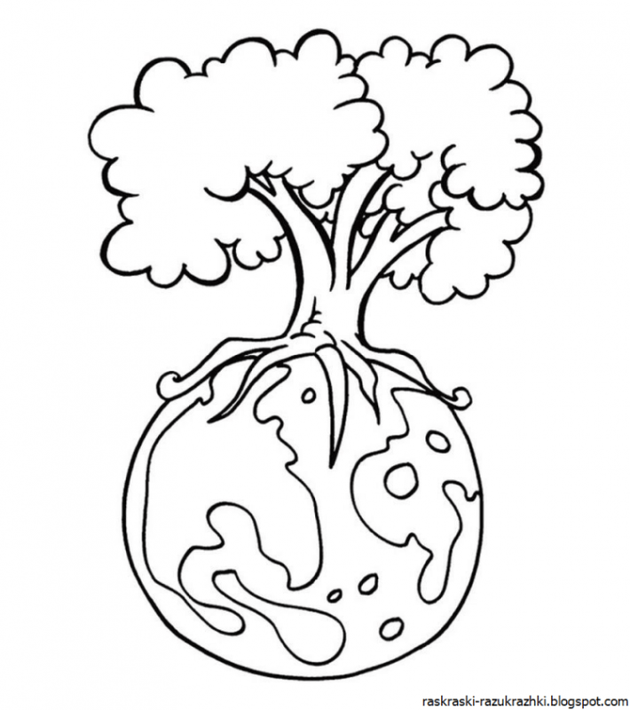 День земли раскраски для детей