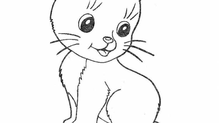 Кошка раскраска для малышей
