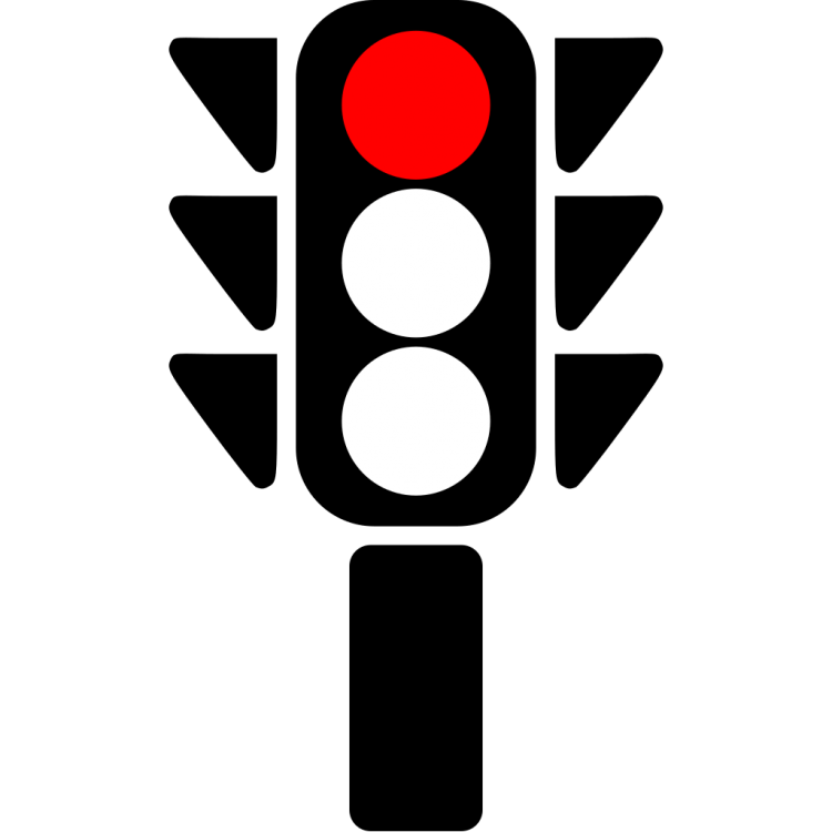Пешеход на светофоре контур