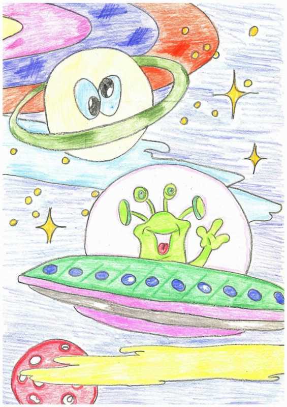 Детский рисунок космос